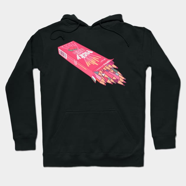 Strawberry Pocky Colored Pencil Box Hoodie by phogar